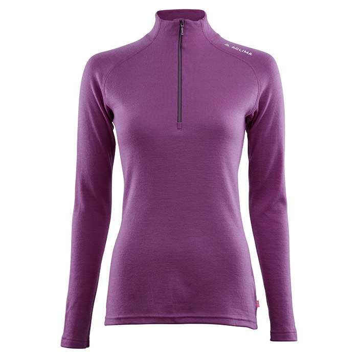 Aclima Warmwool Mock Neck   Zip Woman  Lilla-   Undertøj