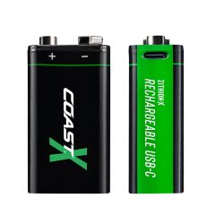 Coast 9v Usb-  Genopladeligt Batteri 560mah    Stk