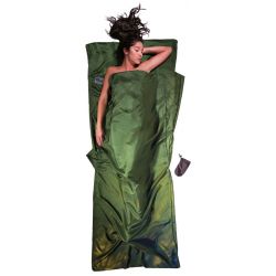 Cocoon Travelsheet 100  Silk  Dark Olive Green Lagenpose