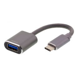 Deltaco Usbc     Gen     Usba Otg Adapt Aluminium White Bag Grey Adapter
