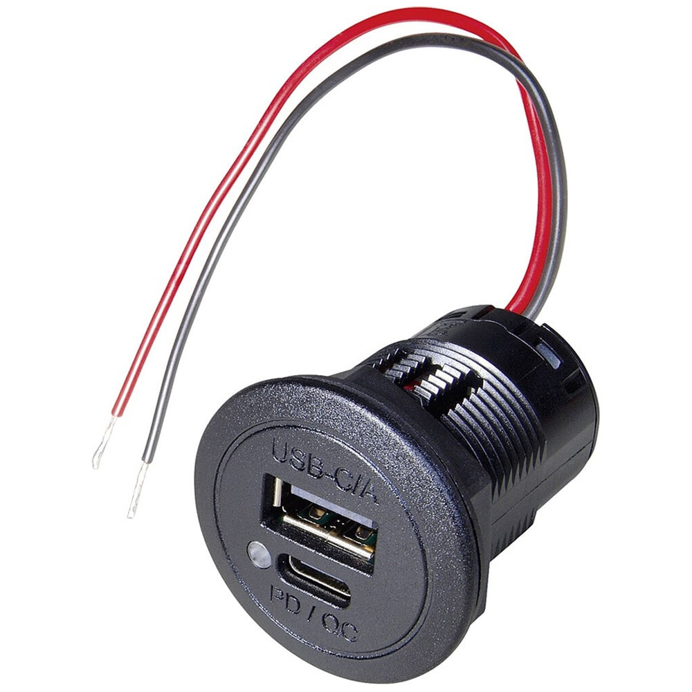 Dobbelt Usb-   -udtag Til Indbygning Med Led Lys