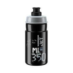 Elite Bottle Jet Black Grey Logo 350ml Drikkeflaske
