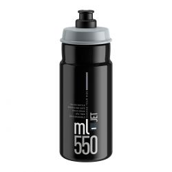 Elite Flaske Jet Sort  Grå Logo 550ml Drikkeflaske