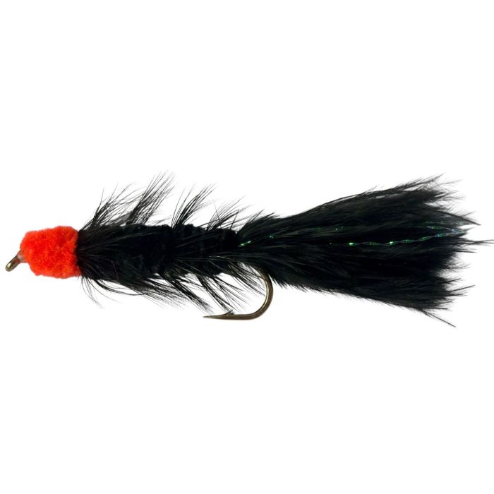 Fishmadman Egg Sucking Leech Black   Orange Head