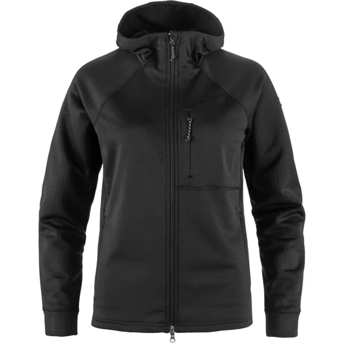 Fjällräven Abisko Grid Fleece Hoodie Kvinder   Damer-sort-  Fleecejakker   Softshell