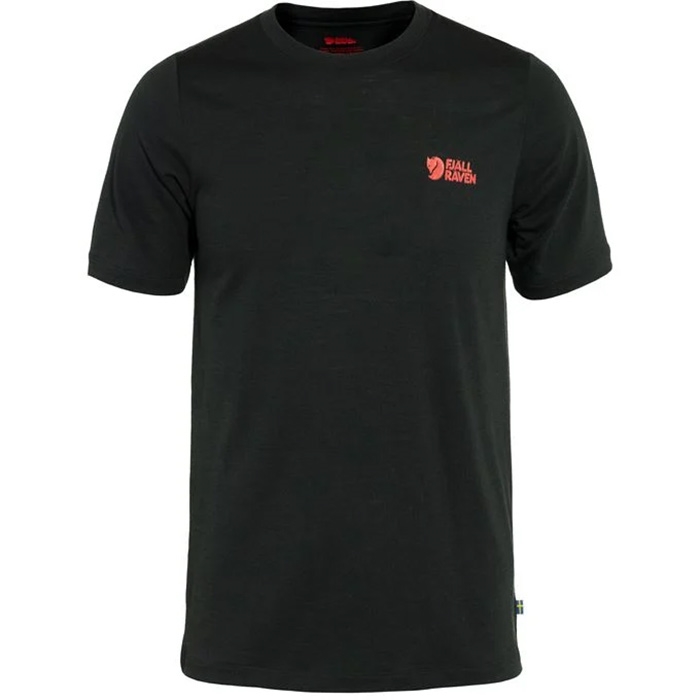 Fjällräven Abisko Wool Logo   Herre   Mænd-black-    -shirt  Polo-shirt