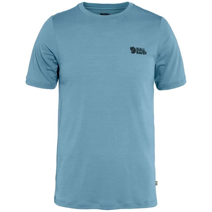 Fjällräven Abisko Wool Logo   Herre   Mænd-dawn Blue-   -shirt  Polo-shirt