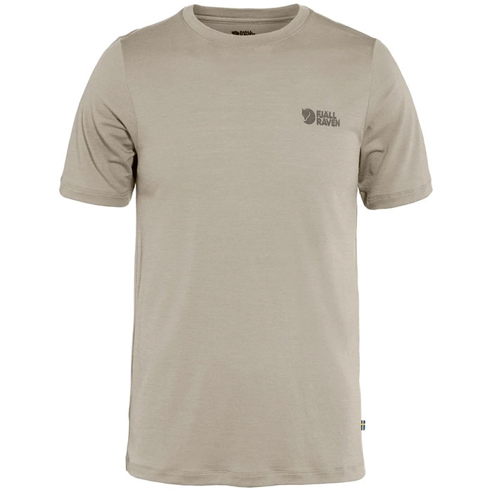Fjällräven Abisko Wool Logo   Herre   Mænd-light Fossil-    -shirt  Polo-shirt