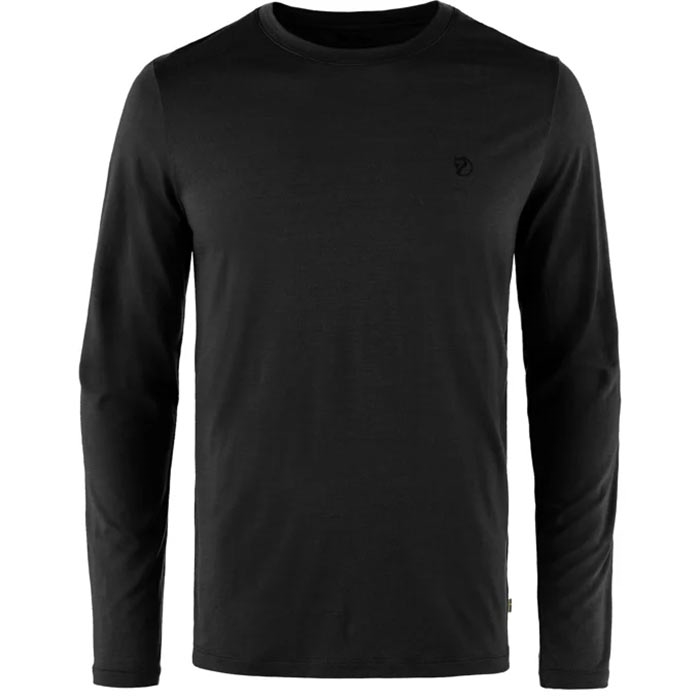 Fjällräven Abisko Wool   Herre   Mænd-sort-   -shirt  Polo-shirt