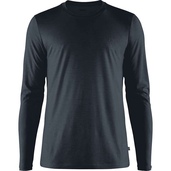 Fjällräven Abisko Wool   Herre   Mænd-mørkeblå-    -shirt  Polo-shirt