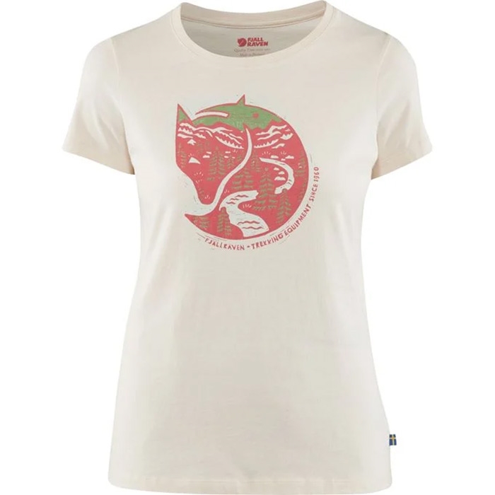 Fjällräven Arctic Fox Print  -shirt Kvinder   Damer-chalk White-   -shirts