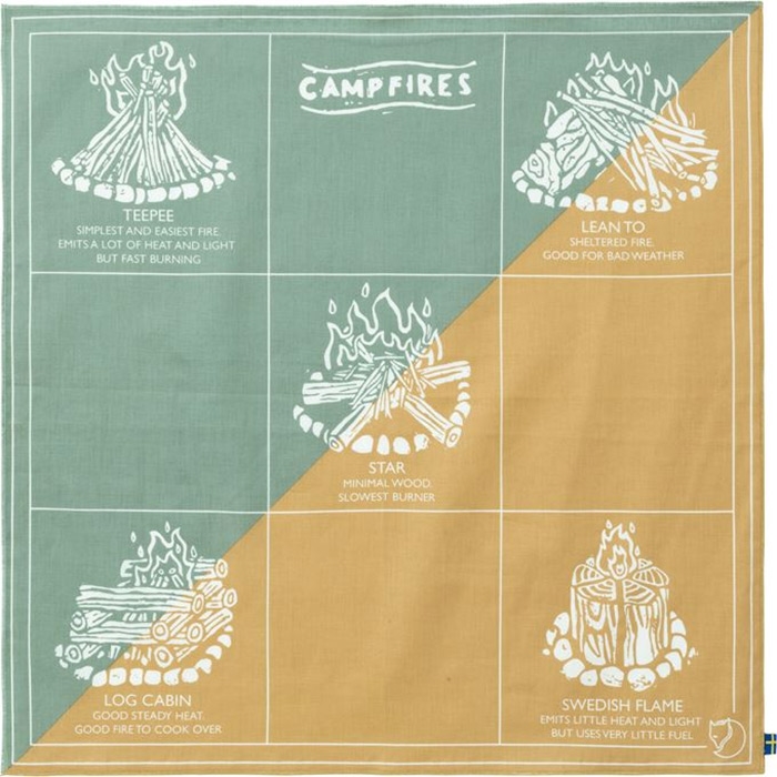 Fjällräven Campfire Bandana-mais Gul   Aloe Grøn Bandana