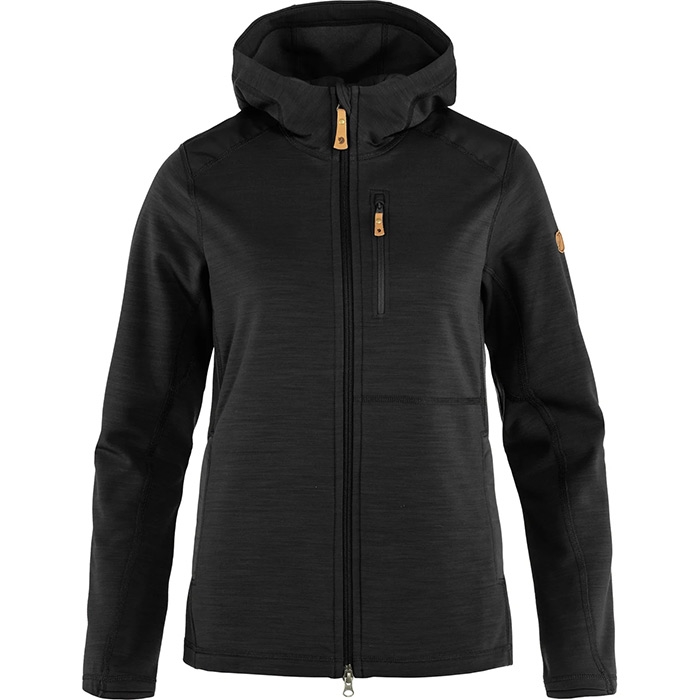 Fjällräven Keb Fleece Hoodie Kvinder   Damer-black-  Fleecejakker   Softshell
