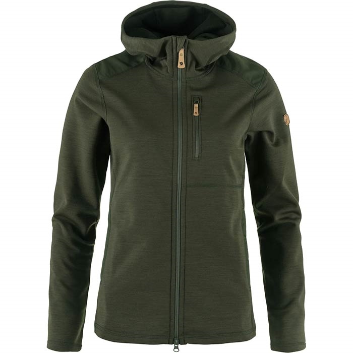 Fjällräven Keb Fleece Hoodie Kvinder   Damer-deep Forest-  Fleecejakker   Softshell