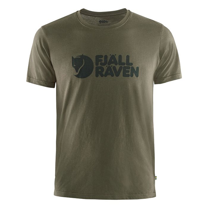 Fjällräven Logo  -shirt Herre   Mænd-grøn-    -shirt  Polo-shirt