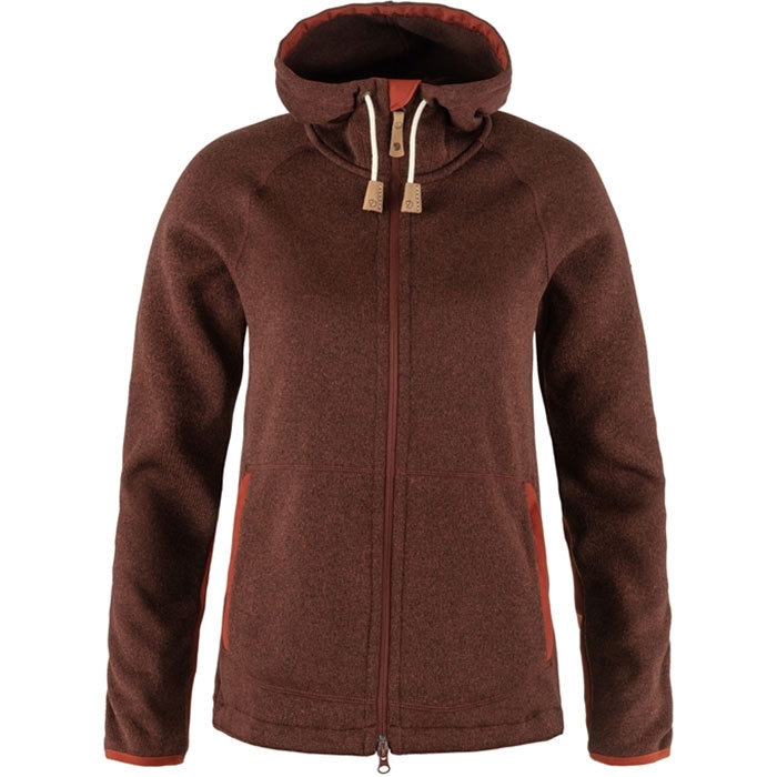 Fjällräven övik Fleece Hoodie Kvinder   Damer-autumn Leaf-  Fleecejakker   Softshell