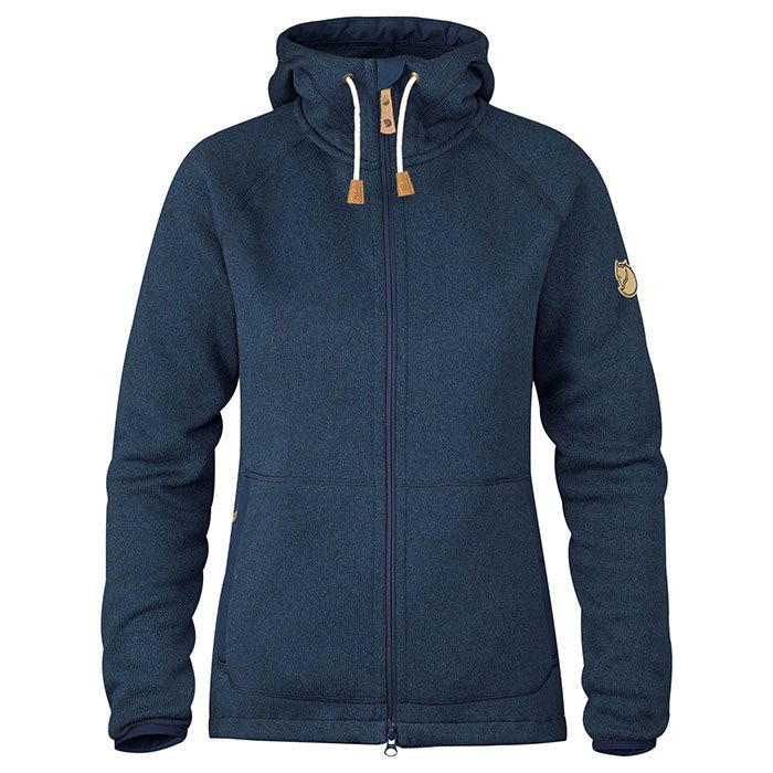 Fjällräven övik Fleece Hoodie Kvinder   Damer-mørkeblå-  Fleecejakker   Softshell