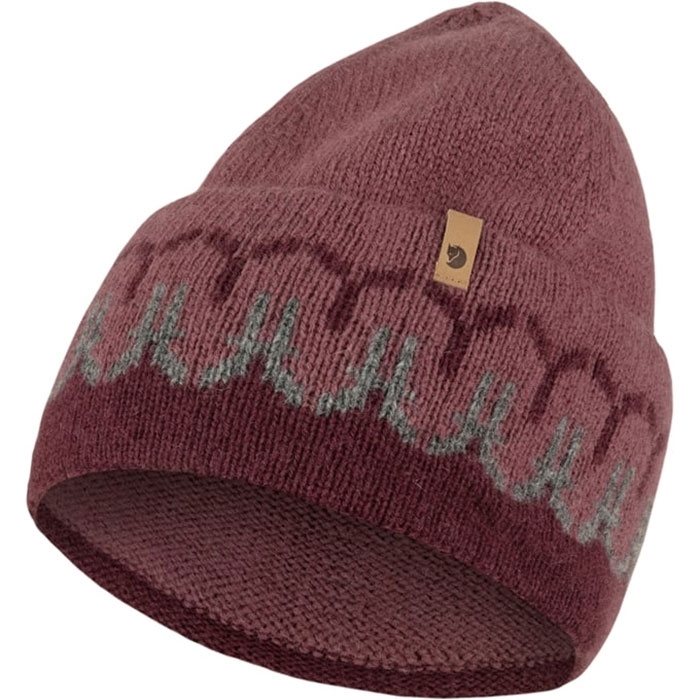 Fjällräven övik Path Knit Beanie-dark Garnet   Mesa Purple Hue