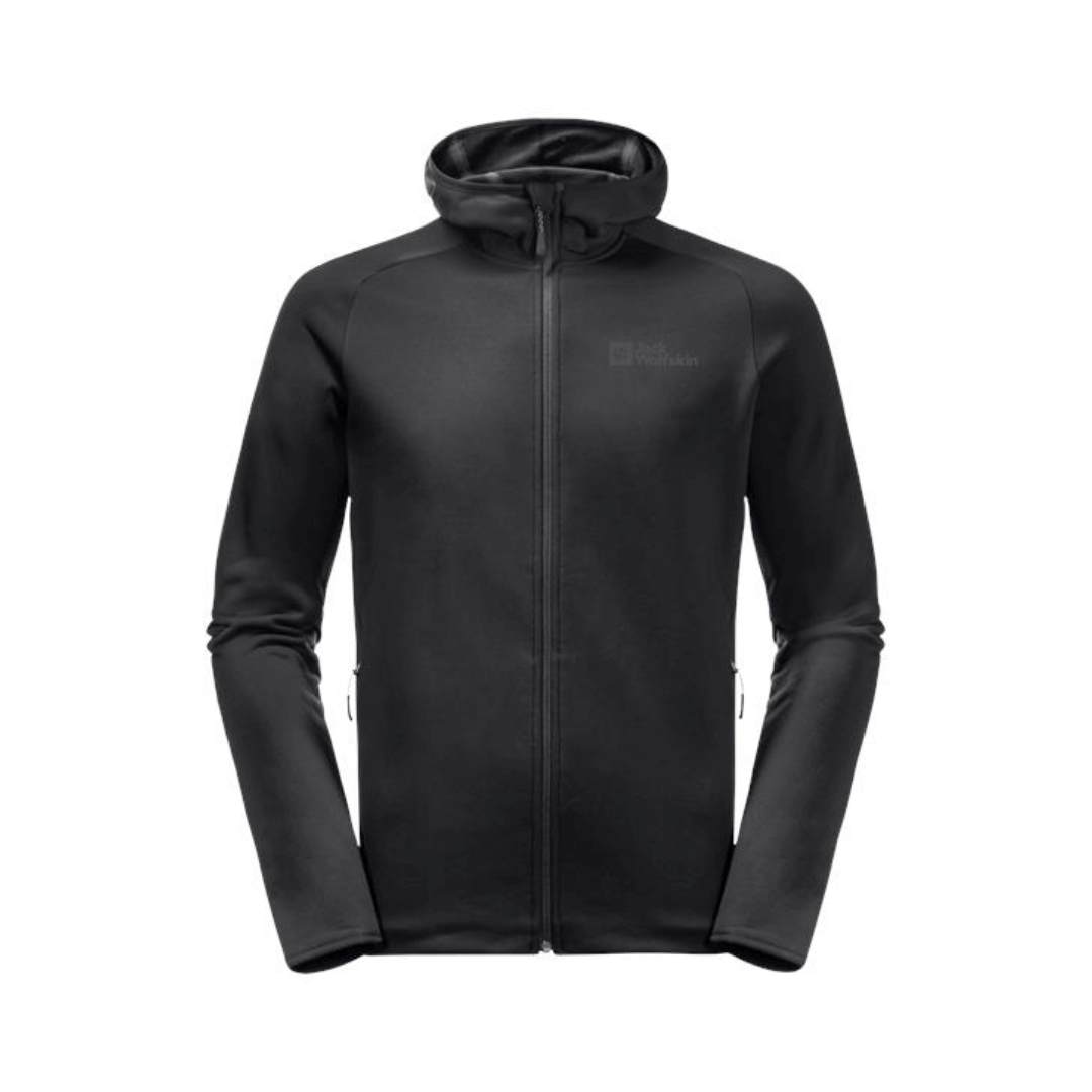 Fleecejakke Til Herre Jack Wolfskin Baiselberg Hooded     Sort