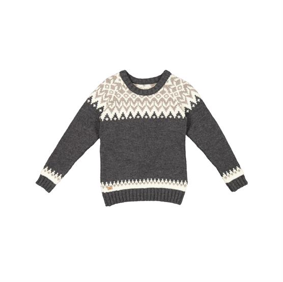 Fuza Wool Ladies Helga Sweater Round Neck Coal