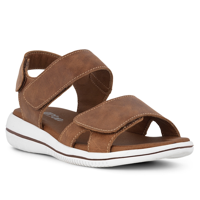 Grøn Komfort Leaf Lucy Sandaler til Kvinder - Cognac