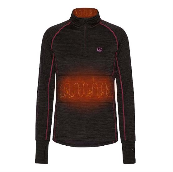 Happyhot Heated Baselayer Yukon Half Zip Woman  Black
