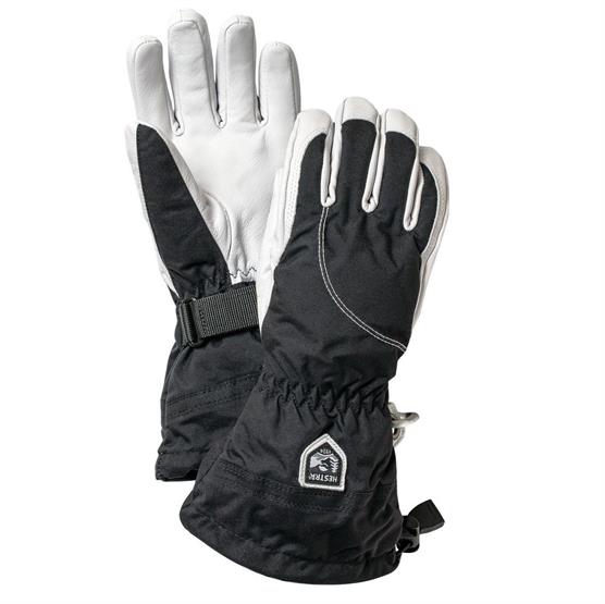 Hestra Heli Ski Female   Finger  Black   Off White