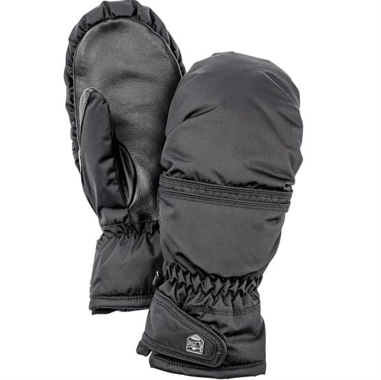 Hestra Primaloft Leather Female Mitt  Black   Black