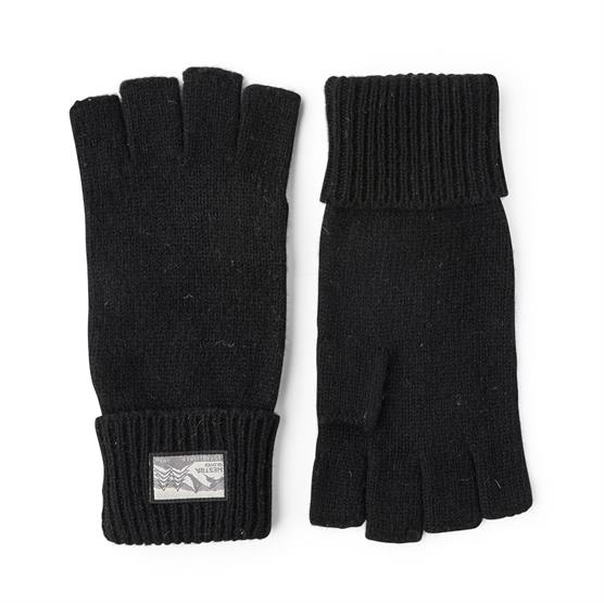 Hestra Raggwool Half Finger  Black