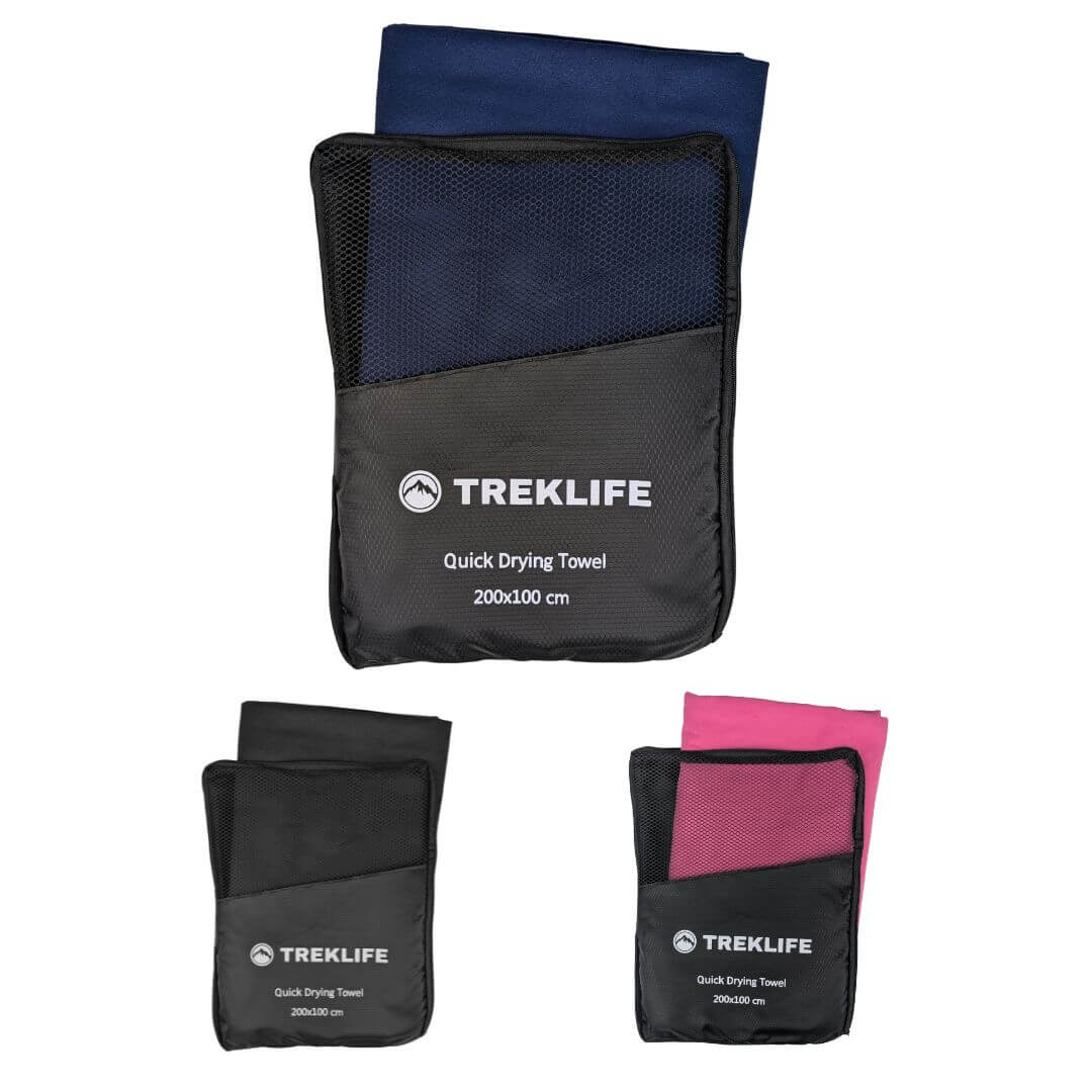 Hurtigtørrende Microfiber Håndklæde 200x100   Treklife
