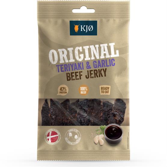 Kjø Original Teriyaki   Garlic Beef Jerky  60g