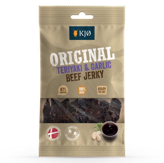 Kjø Original Teriyaki   Garlic Beef Jerky  25g