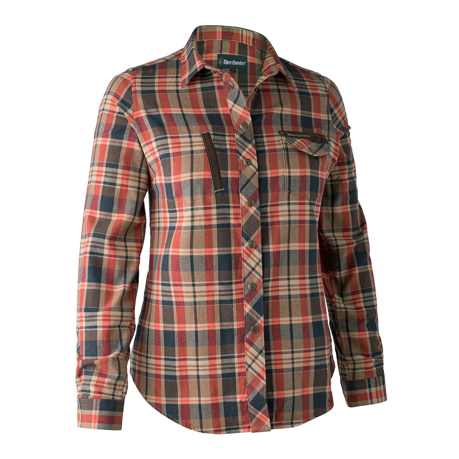 Lady Athena Skjorte Orange Check 36