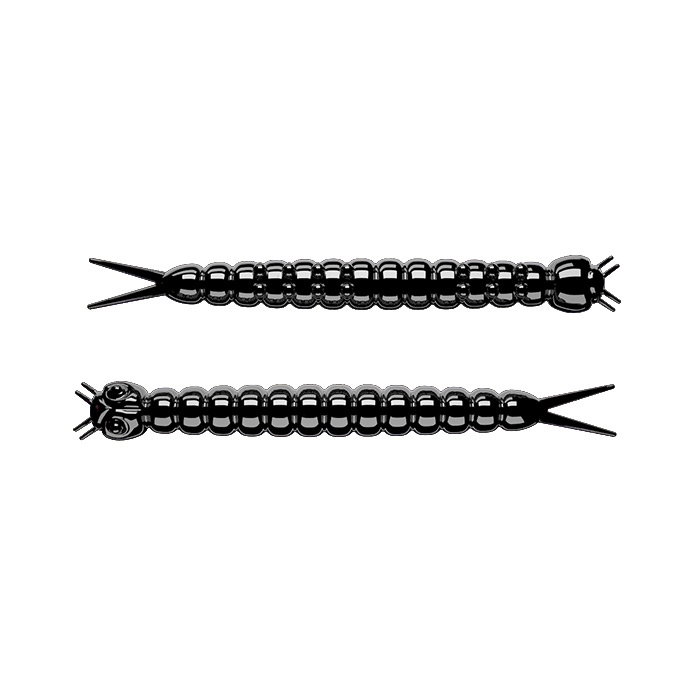 Libra Lures Slight Worm Ost 38  -black Gummisfisk  Shad  Jig