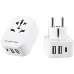 Lifeventure World   Europe Travel Adaptor With Usb Adaptor