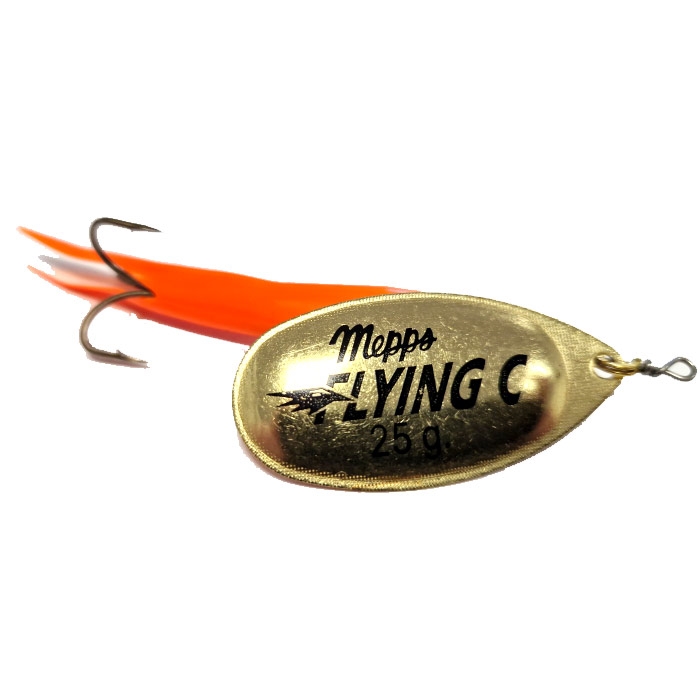 Mepps Flying   Upstream 25  -fluo Orange Guld Kondomspinner