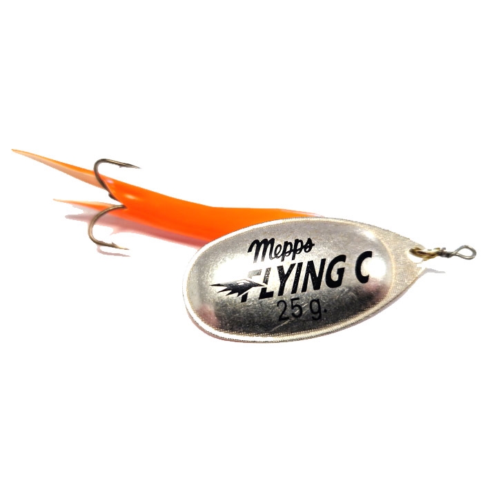 Mepps Flying   Upstream 25  -fluo Orange Sølv Kondomspinner