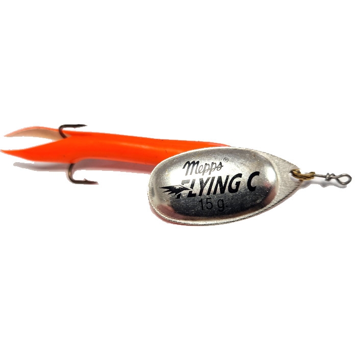 Mepps Flying   Upstream 15  -fluo Orange Sølv Kondomspinner