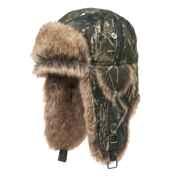 Mjm Trapper Hunter 41 Faux Fur  Camo   Grøn-  Vinterhue  Vinterkasket