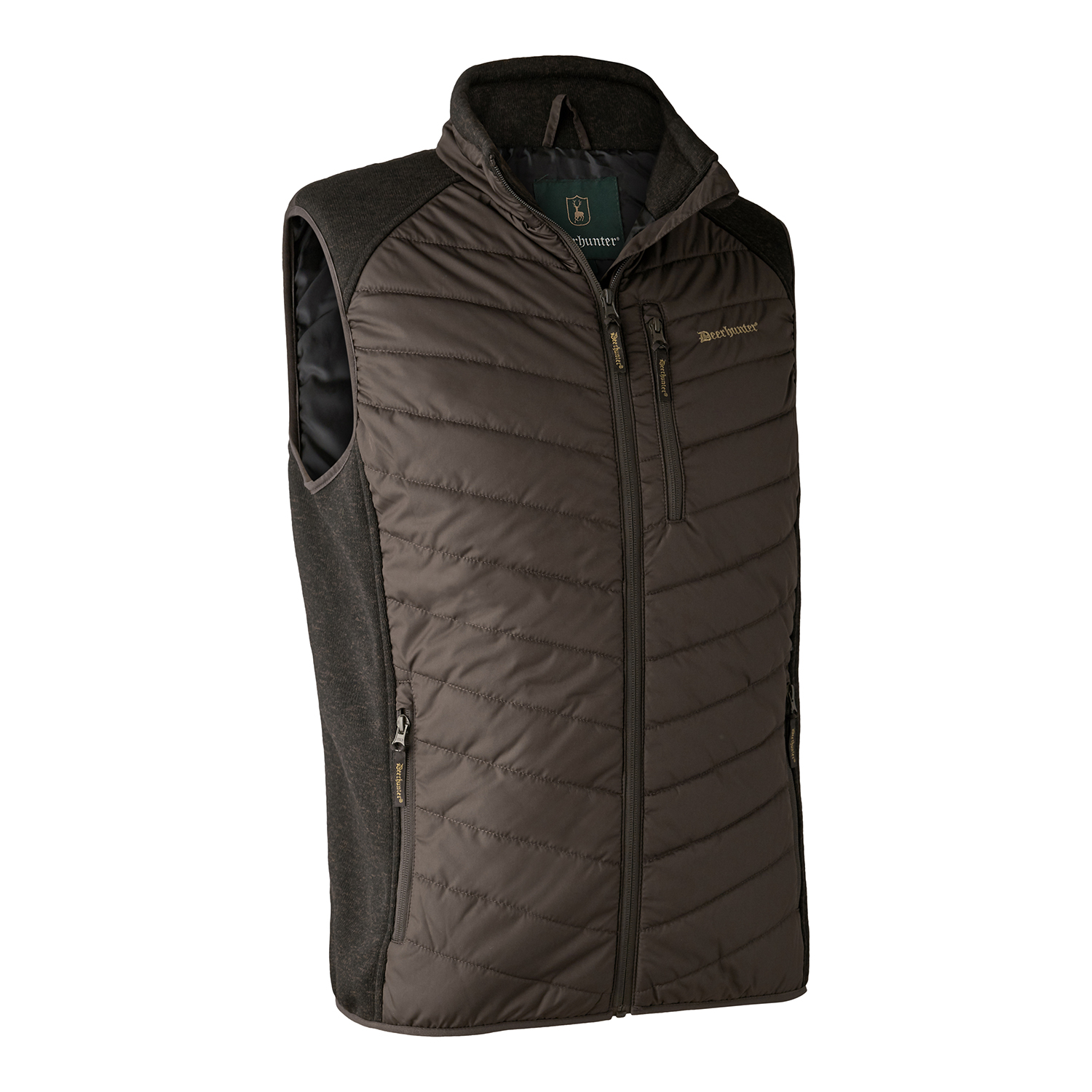 Moor Vatteret Vest Med Strik Brown Leaf