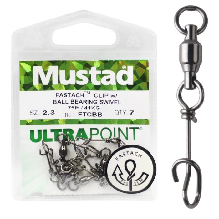 Mustad Ultrapoint Fastach Clips   Swivel