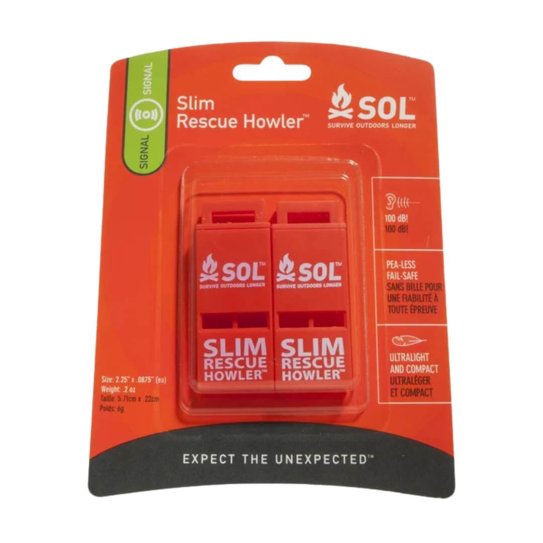 Nødfløjte Sol Slim Rescue Howler Whistle   Pak