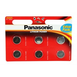 Panasonic Cr2025 3v Lithium Knapcellebatterier   Stk