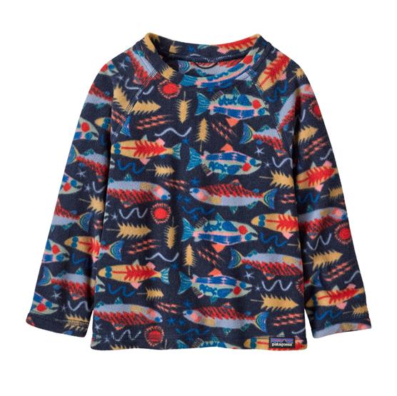 Patagonia Baby Micro   Crew  Salmon Energy   New Navy