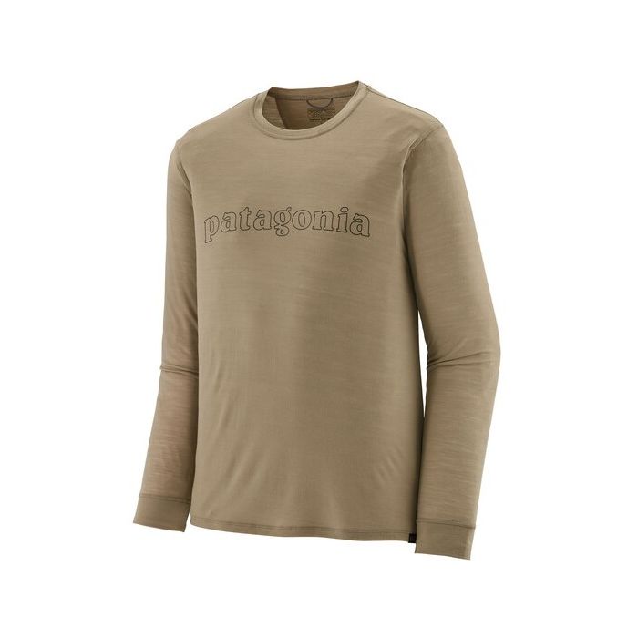 Patagonia     Cap Cool Merino Blend Graphic Trøje Outline Text Logo:seabird Grey