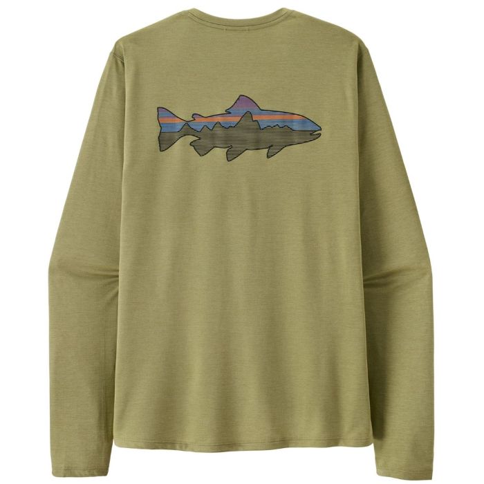 Patagonia         Cap Cool Sun Shirt Fitz Roy Trout Gumtree Green Light  -dye