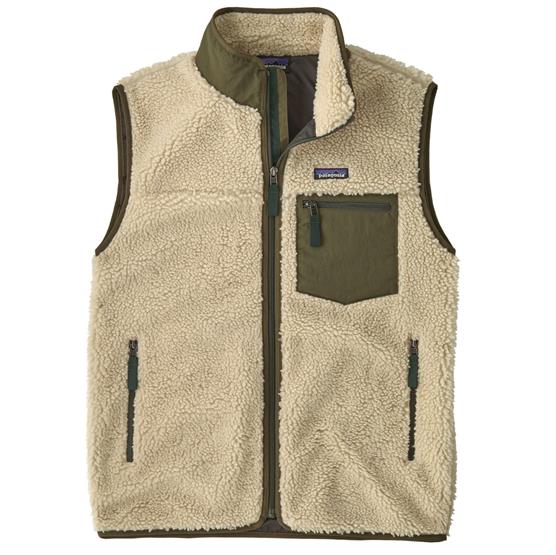 Patagonia Mens Classic Retro-  Vest  Dark Natural   Basin Green