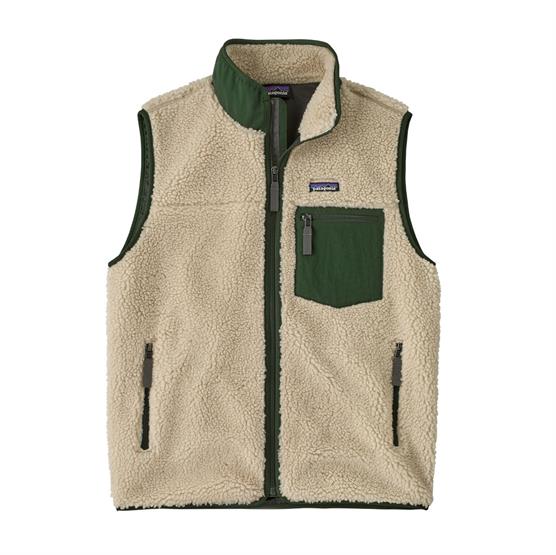 Patagonia Mens Classic Retro-  Vest  Dark Natural   Treeline Green