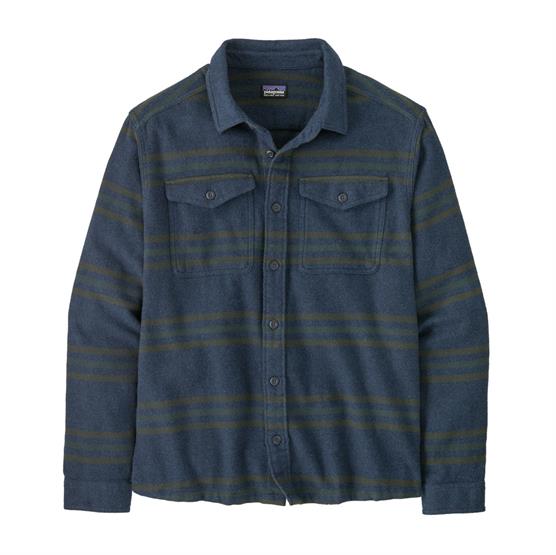 Patagonia Mens Fjord Flannel Shirt  Treelined   Smolder Blue