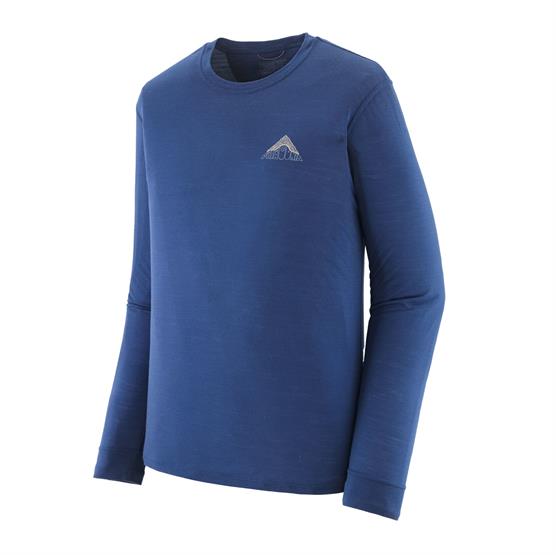 Patagonia Mens     Cap Cool Merino Blend Shirt  Clement Blue